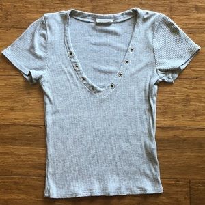 Gray Crop Top